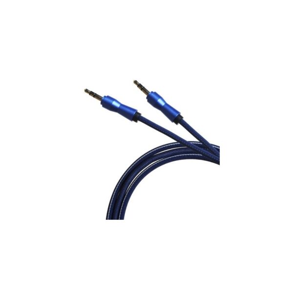 Кабель AUX JD-452 (JD-100) джинсовый металл. разъем 1m blue (50pcs)