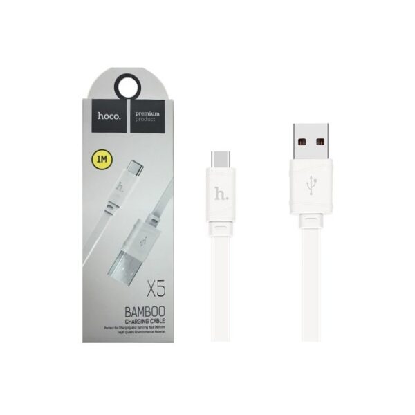 HOCO X5 Белый кабель USB 2.4A (TYPE C) 1м