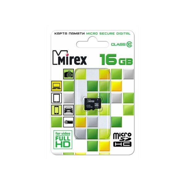 Карта памяти microSDHC MIREX 16GB (class 10)