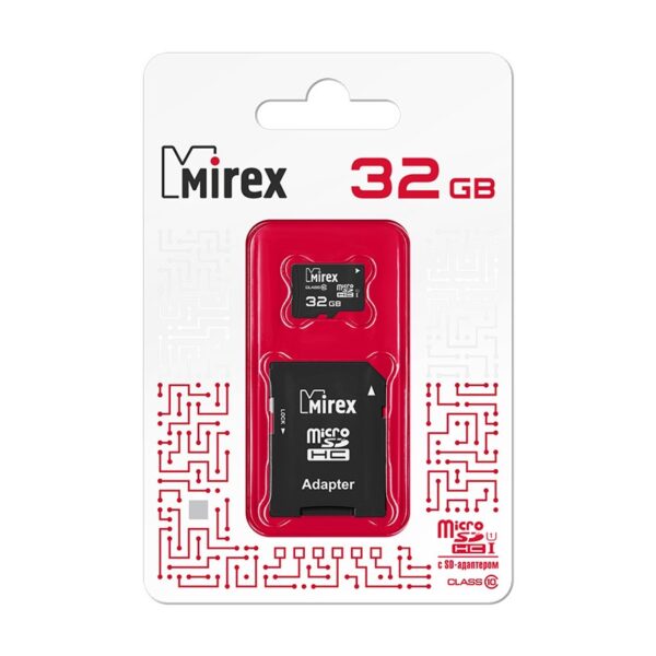 Карта памяти microSDHC с адаптером MIREX 32GB (UHS-I