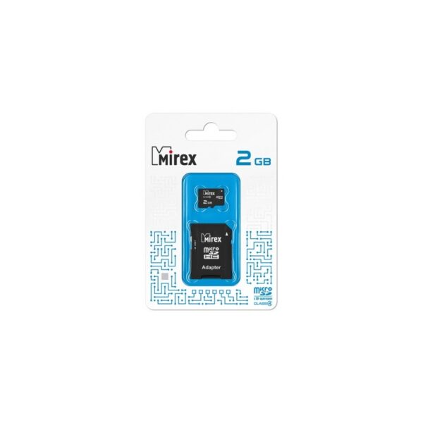 Карта памяти microSD с адаптером MIREX 2GB (class 4)