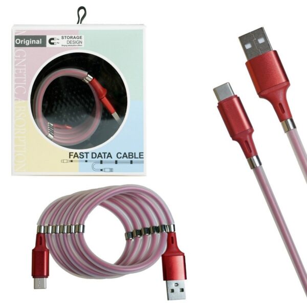 Кабель USB magnet MR-36 Type-C 1m Red (New Product)