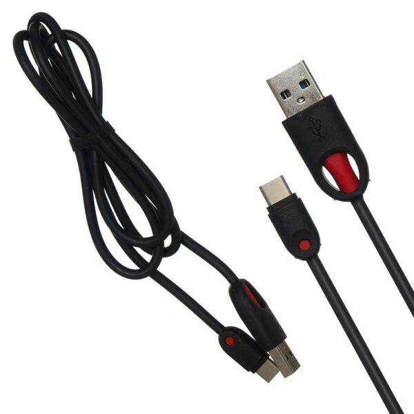 Кабель USB R15 Резиновый Type-C 1000mm (Black)