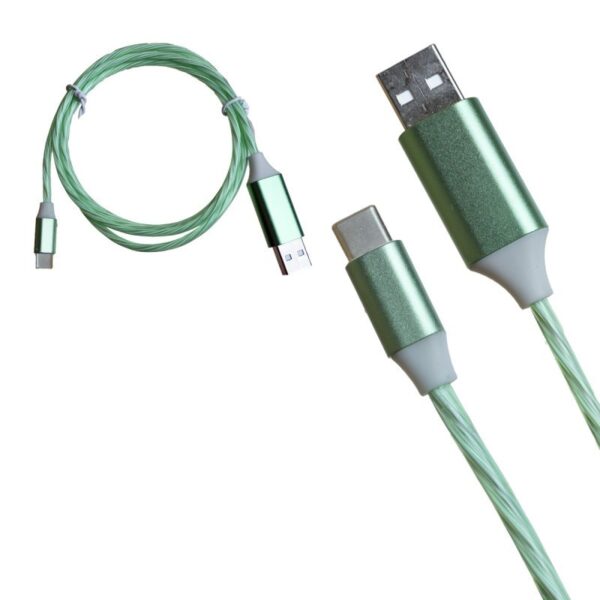 Кабель USB светящийся Z1 Type-C 1000mm (Green)