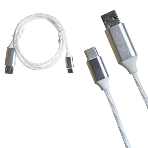 Кабель USB светящийся Z1 Type-C 1000mm (White)